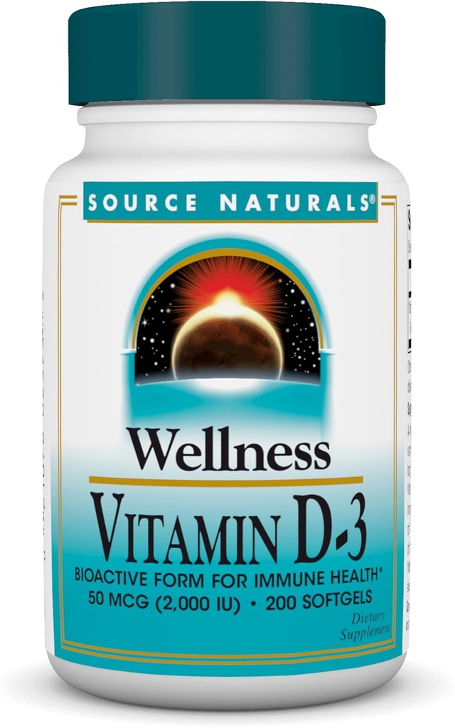 Kilde Naturals Wellness Vitamin D-3 2000 iu Bioactive Form for immunforsvar * - 200 Softgels