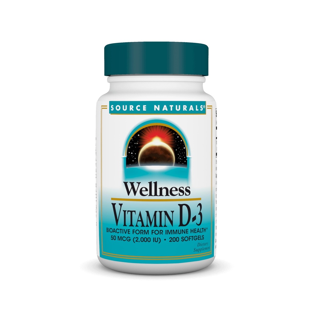 Kilde Naturals Wellness Vitamin D-3 2000 iu Bioactive Form for immunforsvar * - 200 Softgels