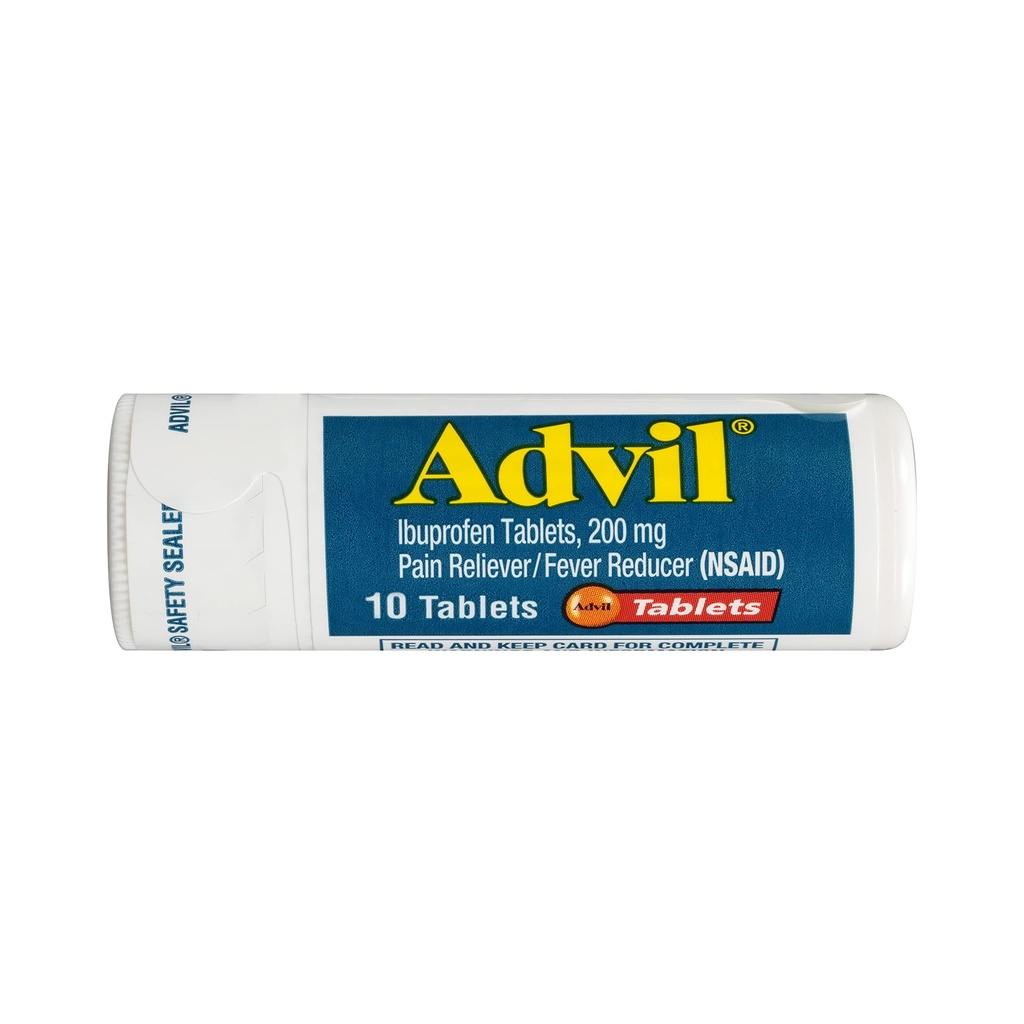 Advil Pain Reliever og Fever Reducer, Pain Relief Medicin med Ibuprofen 200 mg for hovedpine, rygsmerter, menstruationssmerter og fælles smertelindring - 10 overtrukne tabletter