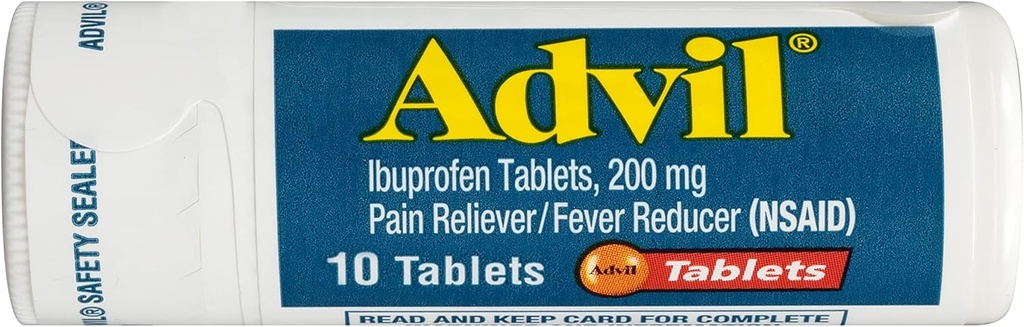 Advil Pain Reliever og Fever Reducer, Pain Relief Medicin med Ibuprofen 200 mg for hovedpine, rygsmerter, menstruationssmerter og fælles smertelindring - 10 overtrukne tabletter