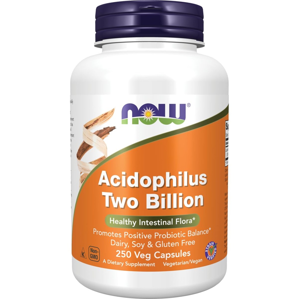 Nu fødevarer Acidophilus 2 milliarder 250 Caps