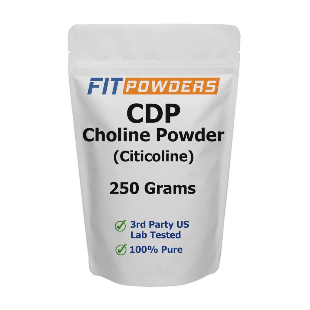 Citicolin pulver, CDP Cholin pulver Pure med Scoop, ikke-GMO, kognitiv supplement til hukommelse og læring (250 Bedste)