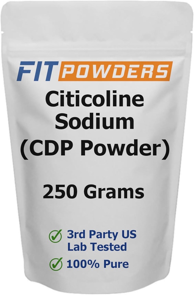 Citicolin pulver, CDP Cholin pulver Pure med Scoop, ikke-GMO, kognitiv supplement til hukommelse og læring (250 Bedste)
