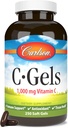 Carlson - C- Gels, 1000mg, C-vitamin, immunforsvar og hjertefunktion, C-vitamin, antioxidant, C-vitamin tillæg, 250