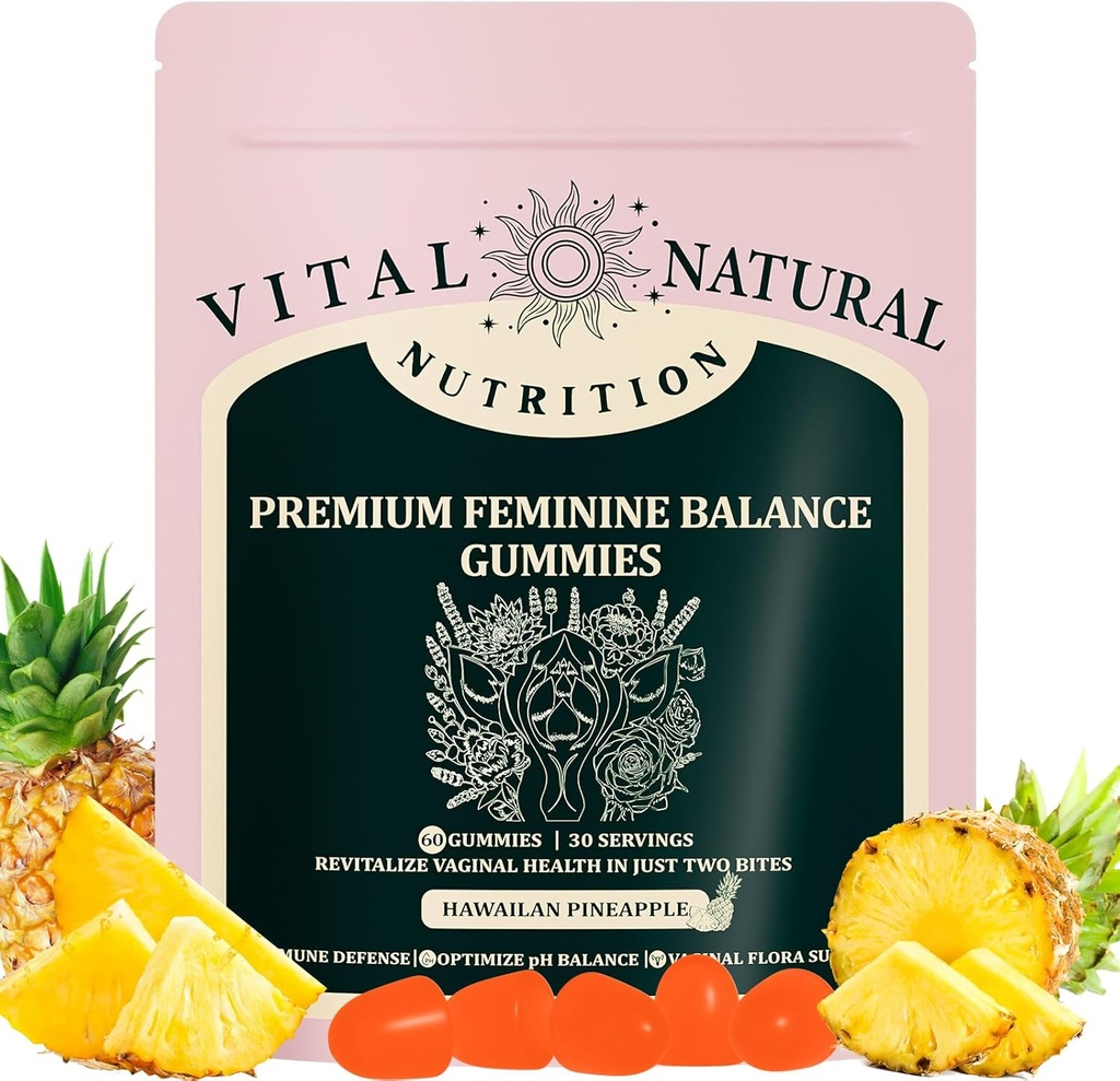 Feminin Balance Gummies - Kvinder sundhed Probiotika til pH & immunforsvar & Natural Ananas Arv (1)