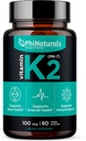 PhiNaturals Vitamin K2 Mk7 100 mcg Vegan 60 Kapsler Knoglehjerte Kardiovaskulære arterier - VIT K-2 MK- 7 100mcg Supplement fra Nato