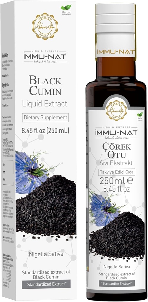 Black Cumin Seed Liquid Supplement - 8.5oz - Potent immunbooster, Pure & Nutrient- Rich, Vegan & Gluten- Free