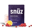 snüz Natural Sleep Support Supplement med Magnesium Glycinat, Myo- Inositol, Apigenin & Glycin, Melatonin Free, Sovehjælp til voksne, Ikke GMO, Gluten Free, Vegan, Raspberry Lemon Flavor, 30 Svgs