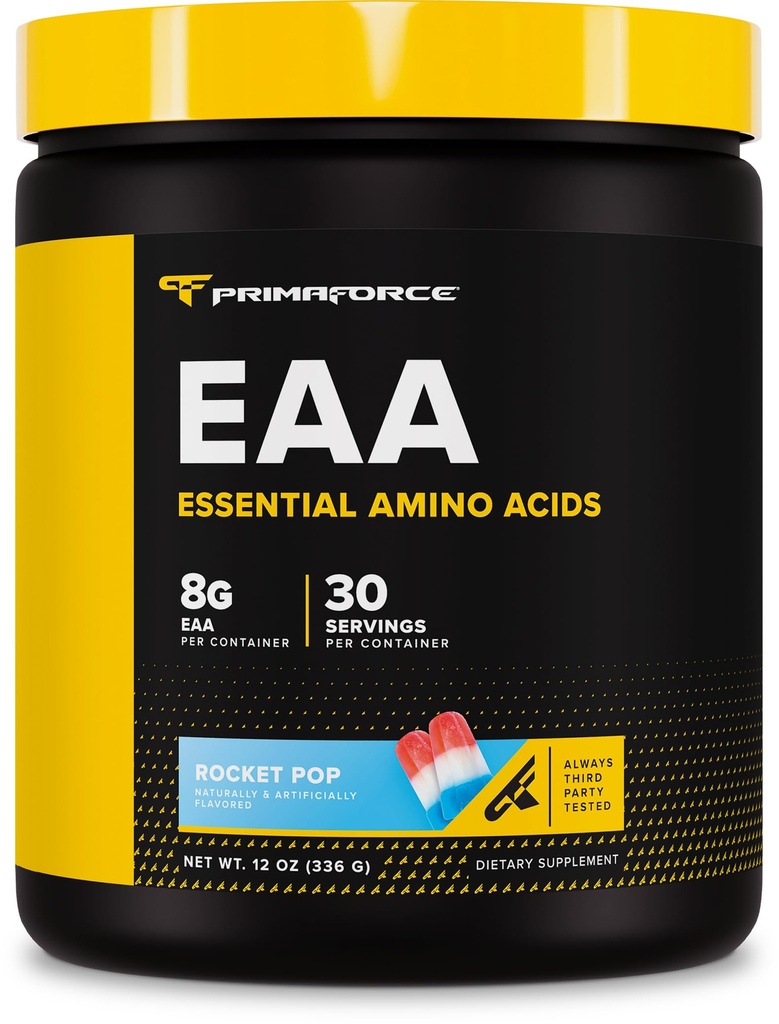 Primaforce EAA Powder (30 Servere, Rocket Pop Flavor) - Væsentlige Aminosyrer til Pre / Intra træning og inddrivelse - Non-GMO og Gluten fri