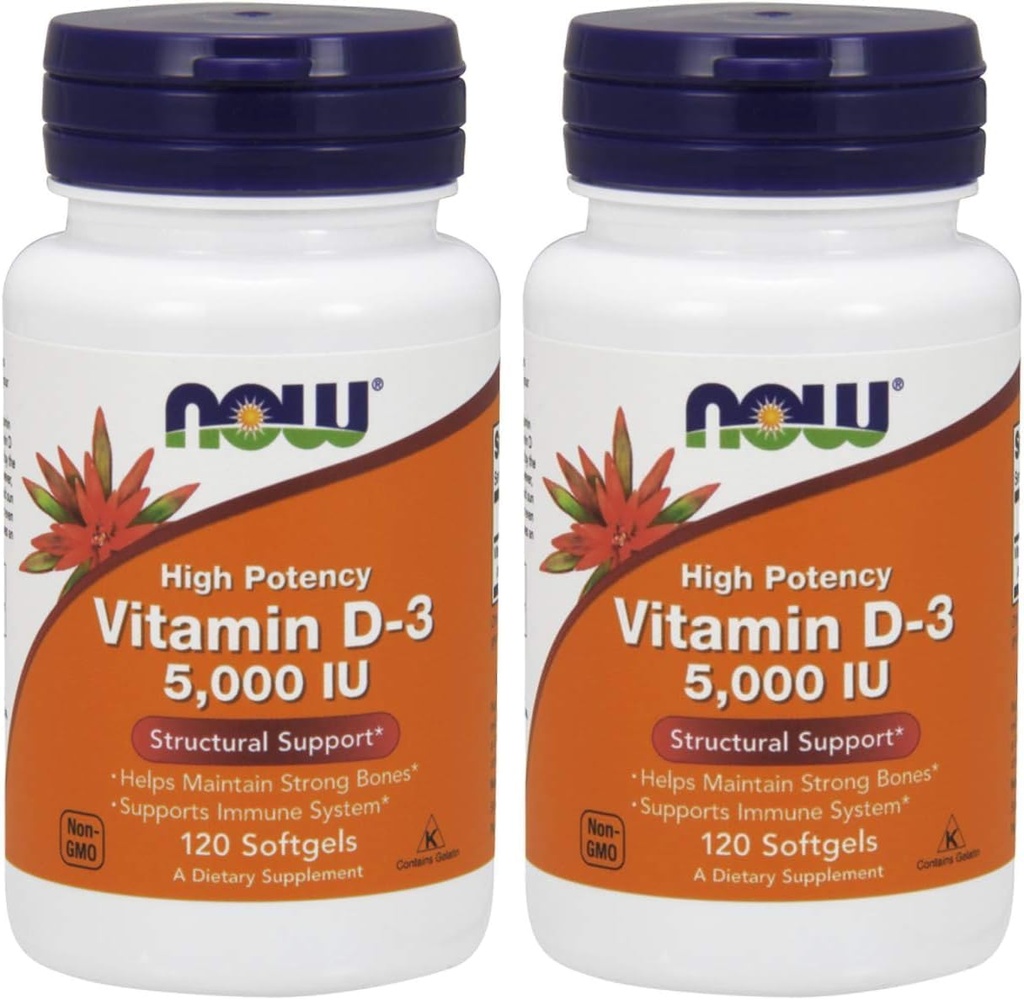 D3- 5000 IE, 120 Softgels (pakke med 2)