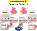 Genexa Infants 'Clean Acetaminophen Mea124; Pediatrician Foretrukne Ingredienser Mea Reliever & Fever Reducer for Babyer Measures 124; Dye Free, 0% kunstige tilsætningsstoffer Measures 124; Organic Blueberry Flavor, 4 fl oz (2 Pack)