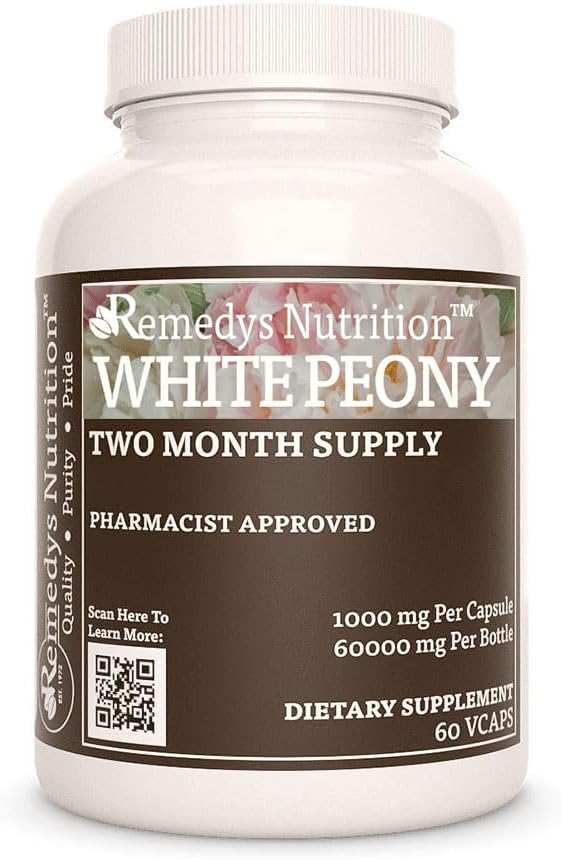 Remedy 's ernæring Hvid Peony ttesmå 124; 1.000 mg, 60 Vegansk Kapsler Urte Kosttilskud 124; Two Month Supply