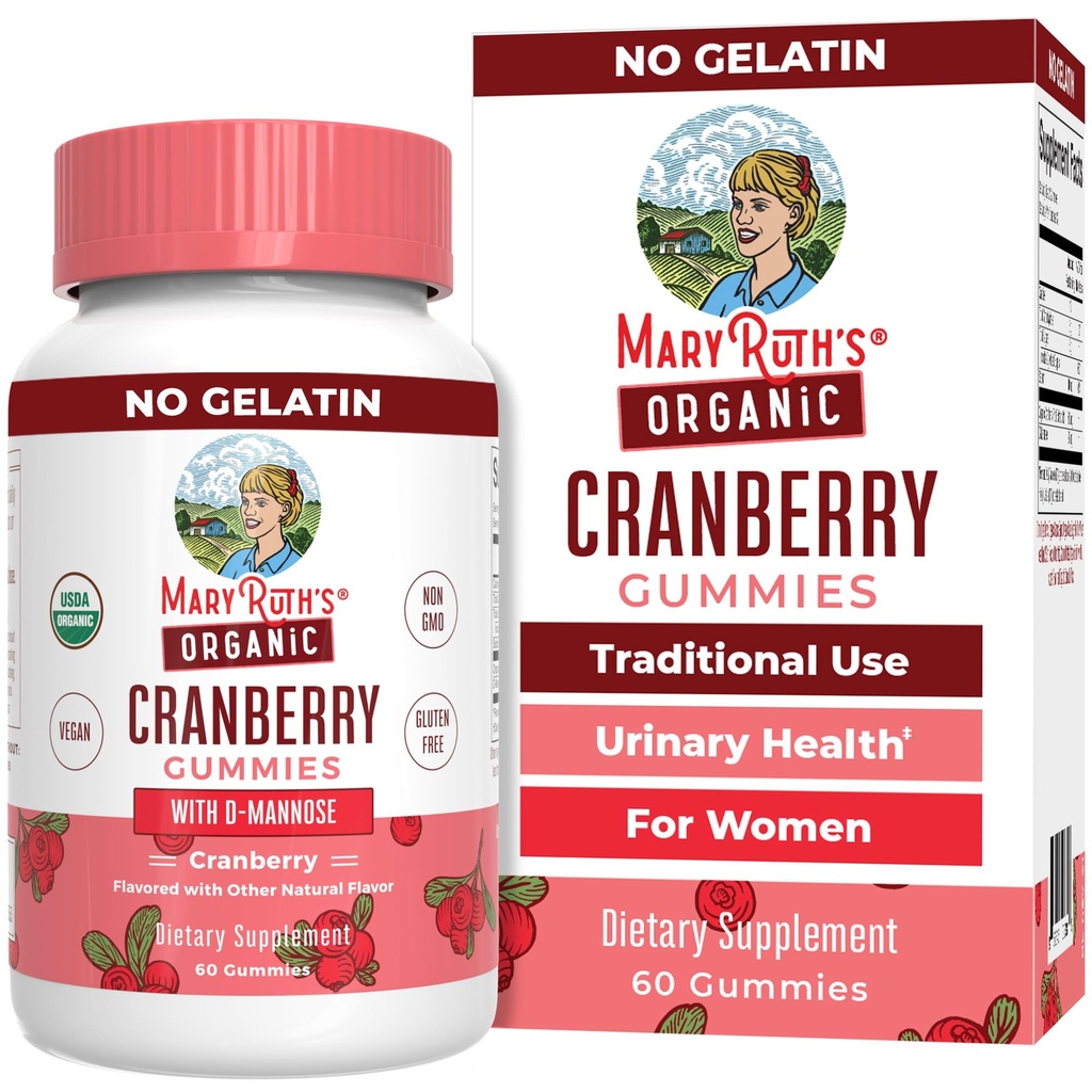 MaryRuth Organics Organical Cranberry Gummies - 500mg Supplement Note 124; Urinary Tract Health for Women