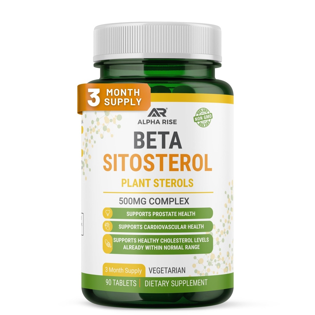 Beta sitosterol - 500 mg tabletter - Non- GMO - Support Prostata og sunde Cholesterol Niveauer - Phytosterols Complex - Natural Plant Steroler og Stanoler