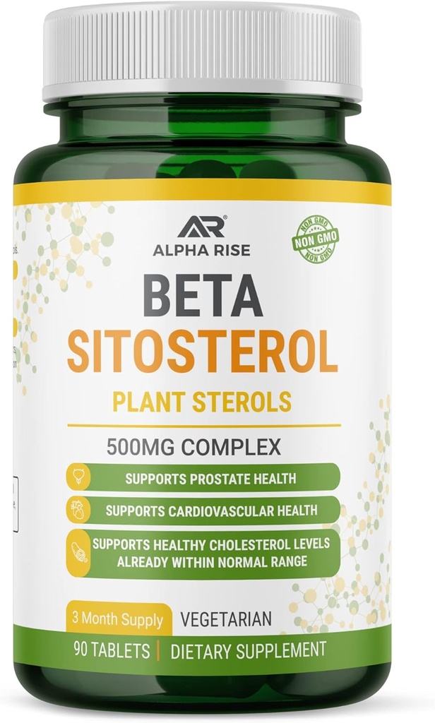 Beta sitosterol - 500 mg tabletter - Non- GMO - Support Prostata og sunde Cholesterol Niveauer - Phytosterols Complex - Natural Plant Steroler og Stanoler