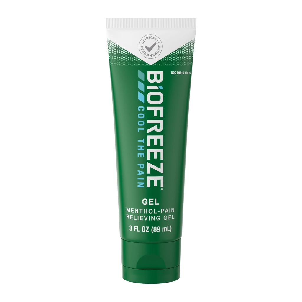 Biofreeze Smerte Relief Gel, Gigt Smerte Reliver, Knee & Lavere Rygsmerter Relief, Sore Muskel Relief, Neck Pain Relief, Pharmacist Anbefalet, FSA Støtteberettiget, 3 FL OZ Biofreeze Menthol Gel