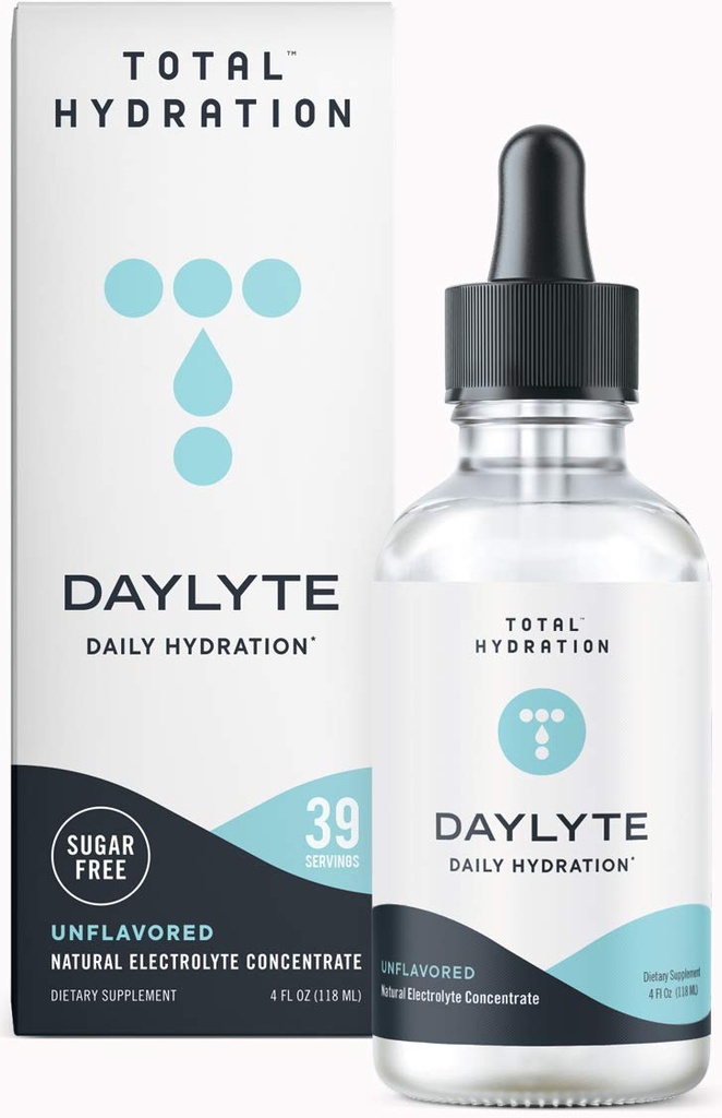 Daylyte Electrolyte Drops, Unflavored, Sugar Free Daily Hydration Supplement med Magnesium, Calcium, & Zink (39 Servere)