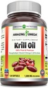 Amazing Omega Krill Oil med Omega 3s EPA, DHA, Phospholipider og Astaxanthin 1000 Mg per Serving 120 softgels Supplement124; Non-GMO Medic124; Gluten Free