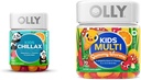 OLLY Kids Chillax, Magnesium Gummies Plus L- Theanine, Lemon Balm, Sherbet Flavor - 50 Greve & Kids Multivitamin Gummy Worms, Samlet sundhed og immunforsvar, Vitaminer og mineraler A, C, D