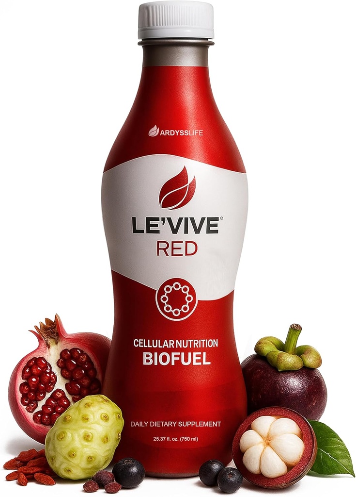 Ardyss Le 'Vive Red Superfruit Juice, Acai, Goji Berry, Pomegranat, Noni & Mangosteen - Antioxidant Blend for Energy, Detox & Skin - 25.37 fl oz