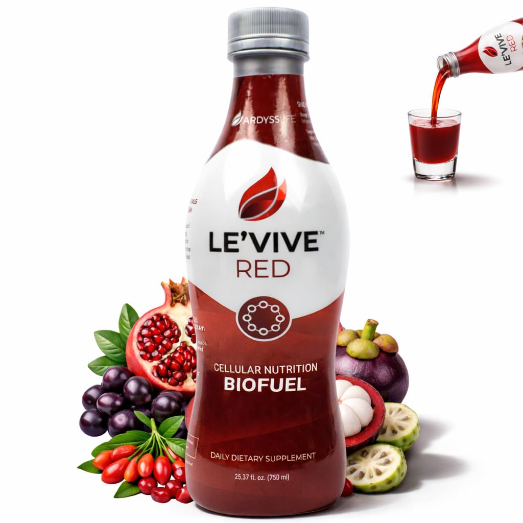 Ardyss Le 'Vive Red Superfruit Juice, Acai, Goji Berry, Pomegranat, Noni & Mangosteen - Antioxidant Blend for Energy, Detox & Skin - 25.37 fl oz