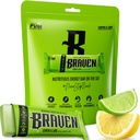 Braven Bar Lemon Lime Energy Bars (1.59 oz, Pack of 10) - Energy Chews med 5g Protein - On- the- Go Energy Snacks til løb, vandreture og sport - Gluten Free Snacks til vedvarende energi Boost
