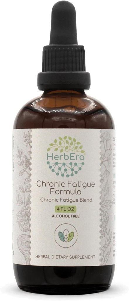 HerbEra kronisk træthedsformel B120 Alkohol- Free Extract Tinktur: Sibirisk Ginseng Root, Ashwagandha Root, Licorice Root, Ginkgo Biloba Leaf, Reishi Mushroom. Kronisk Træthed Blend 4 Fl Oz