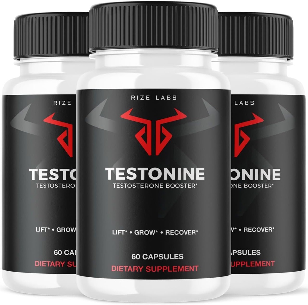 rize laboratorier (3 Pack) Testonine Mand tillæg, Testonine kapsler til mænd, Testonine maksimal styrke Formel, Testonine All- Natural Pill til muskelkraft, Testonine anmeldelser (180 Kapsler)