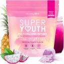 SkinnyFit - Super Youth Collagen for Women - Multi Collagen Peptider Powder - Probiotika, Fiber, Hyaluronsyre - Ikke GMO, Gluten Free, Sugar Free - Skønhed & Self Care - Tropical Punch (28 Servere)