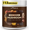 10- 1- Mushroom Powder, Mushroom Complex - Lions Mane, Reishi, Shiitake, Chaga, Tyrkiet Tail, Cordyceps, Maitake & mere, Mushroom Supplement Powder for Energy, Memory, Focus & immunsupport 8oz