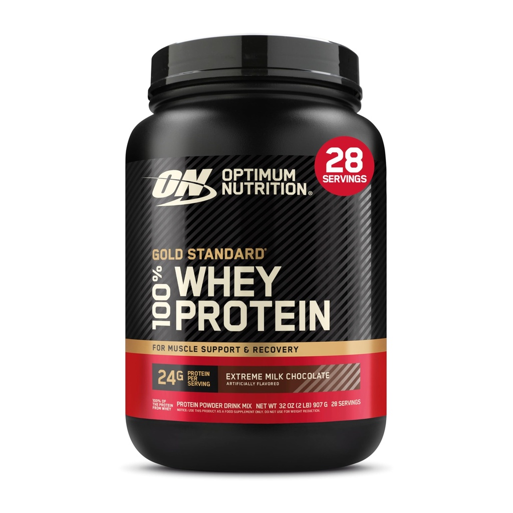 Optimum Nutrition Gold Standard 100% Whey Protein Powder, Extreme Milk Chocolate, 2 Pund (pakke med 1) (Packaging May Vary)