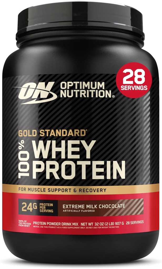 Optimum Nutrition Gold Standard 100% Whey Protein Powder, Extreme Milk Chocolate, 2 Pund (pakke med 1) (Packaging May Vary)