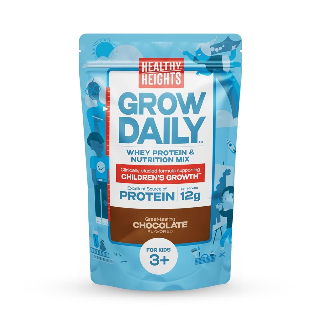 Sund Heights Grow Daily Kids Protein Drink Mix (Chokolade) - High Protein Shake for Kids 3 +