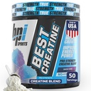 BPI Sport Bedste Creatin - Creatinine monohydrat pulver til mænd og kvinder, Himalayansk salt - Styrke, Pump, Endurance, Muscle Growth, Muscle Definition - Ingen bloat - Sne Cone - 50 portioner - 10.58 Oz