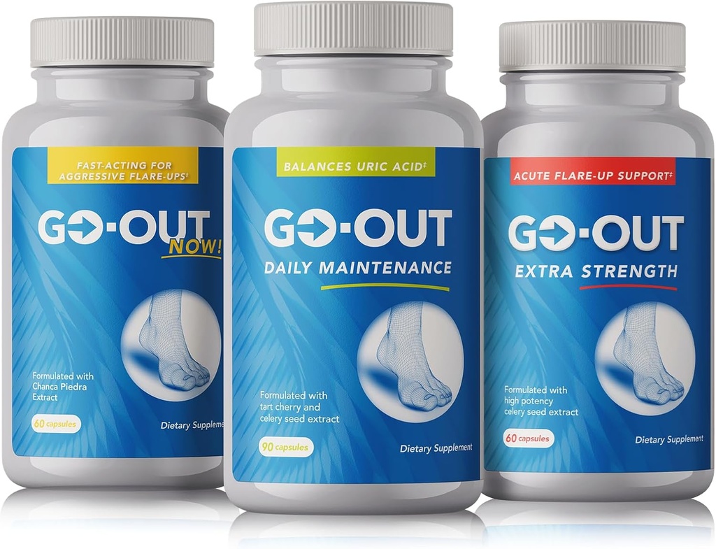 GO-Out Bundle - Comprehensive Uric Acid Management Solution with Daily Maintenance, Extra Strength, and Now!