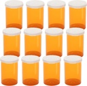 Tomme plastic pill flasker med nem åben snap Caps (ikke barn resistent), receptpligtig medicin hætteglas, klare beholdere, PillCases Dispenser Arrangører (20 Dram, 12pcs)