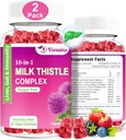 Mælk Thistle Gummies, 10 i 1 urteformel for lever rense Detox Reparation med Mælkebøtte Root, gurkemeje, Artichoke Optimal lever funktion og fordøjelsesmæssig sundhed blandet berry flavor