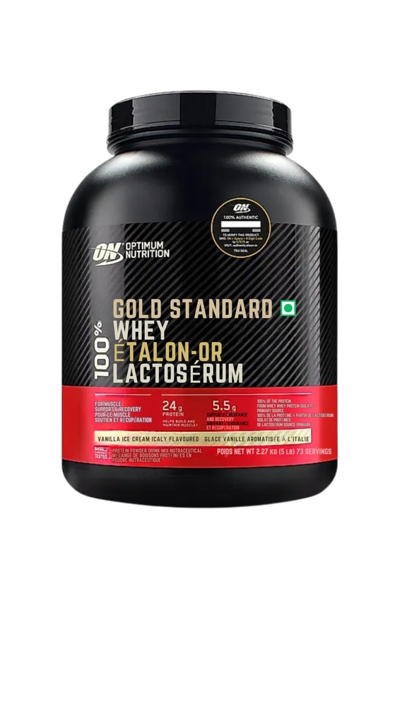 Optimum Nutrition Gold Standard 100% Whey Protein Vanilla Ice Cream, 80 Servere