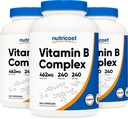 Nutricost High Potency Vitamin B Complex 462mg, 240 kapsler (3 flasker) - med C-vitamin
