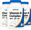 Nutricost High Potency Vitamin B Complex 462mg, 240 kapsler (3 flasker) - med C-vitamin