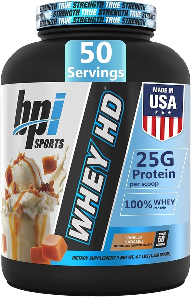 BPI Sports Whey HD Ultra Premium Protein Powder Isolate 124; Workout Whey Protein Powder For Mænd & Kvinder for Muskel Gain