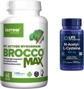 Jarrow BroccoMax Sulforaphane Generator og Life Extension N- Acetyl- L- Cysteine Immuno Respiratory Support Bundle, 60 Greve hver