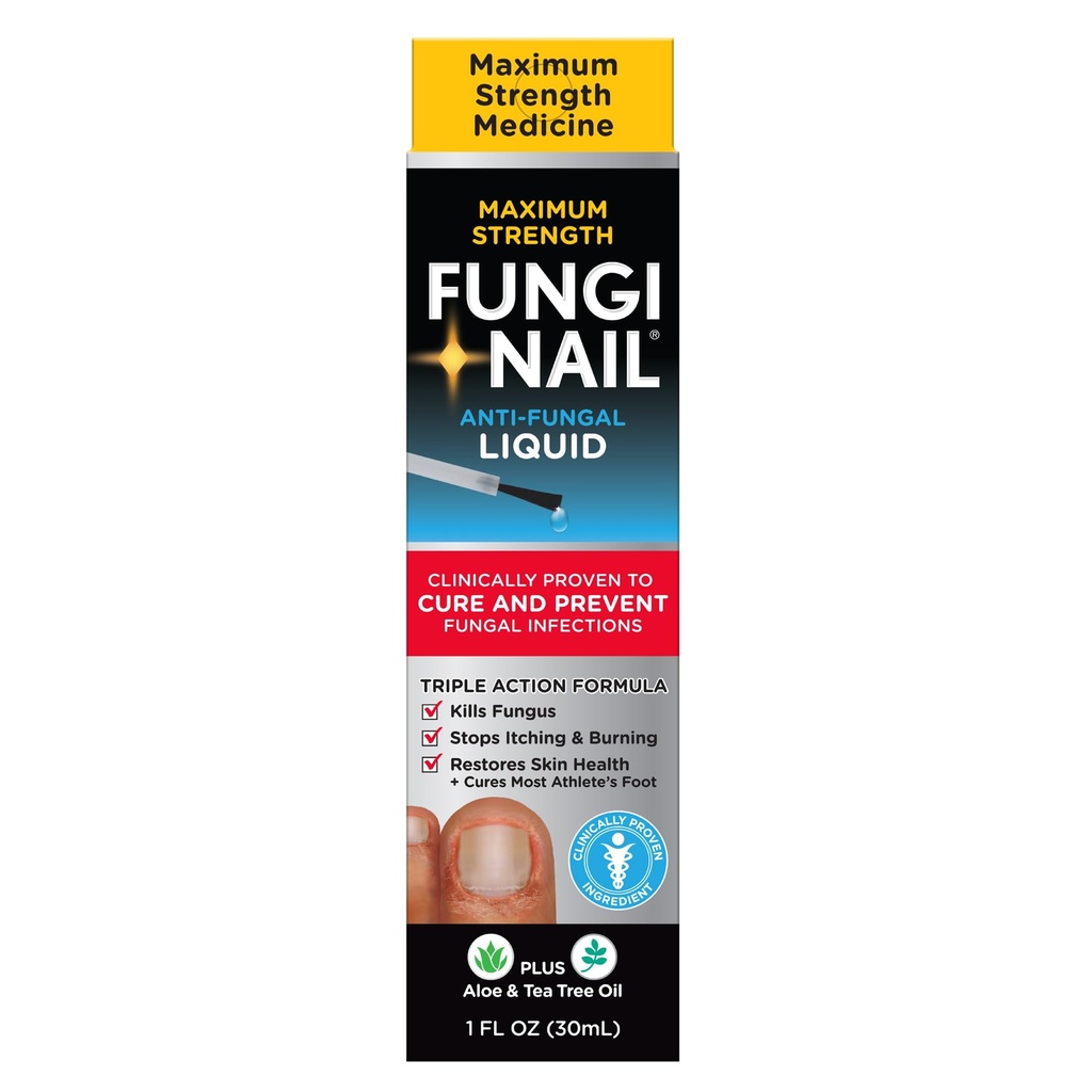 Fungi- Nail Anti- Fungal Liquid Solution, Kills Fungus, der kan føre til Nail & Atlete 's Foot med Tolnaftate & Klinisk proven til Cure og forhindre Fungal Infektioner 1 Fl Oz (pakke med 1)