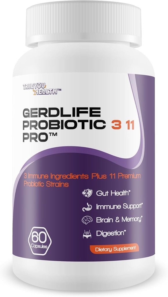 Gerdlife Probiotic 3 11 Pro - Vores bedste probiotiske syre Reflux Relief Kosttilskud - 11 Premium Probiotiske Strops - Probiotiske Støtte til Gut Sundhed til at hjælpe med at hjælpe naturlige Gerd Relief - Acid Reflux Pills
