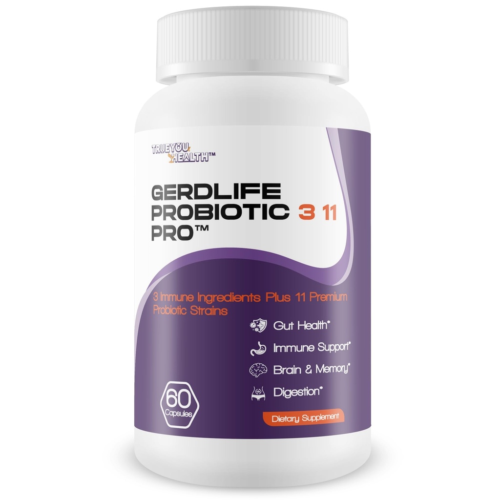 Gerdlife Probiotic 3 11 Pro - Vores bedste probiotiske syre Reflux Relief Kosttilskud - 11 Premium Probiotiske Strops - Probiotiske Støtte til Gut Sundhed til at hjælpe med at hjælpe naturlige Gerd Relief - Acid Reflux Pills