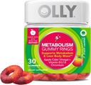OLLY Metabolism Gummy Rings, Apple Cider Vinegar, Vitamin B12, Chromium, Energy and Digestive Health, Chewable Supplement, Apple Flavor - 30 Count