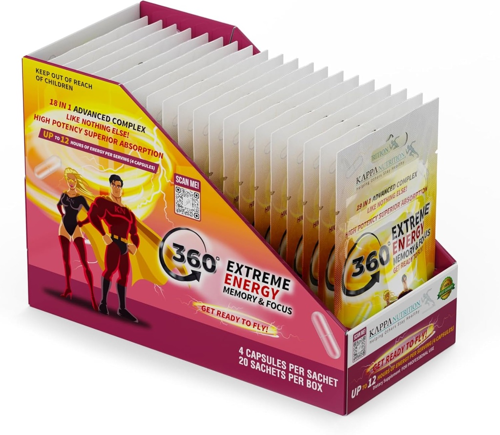 360 Extreme Energy, Memory & Focus (1 Display 20 sakse (4 kapsler ea)