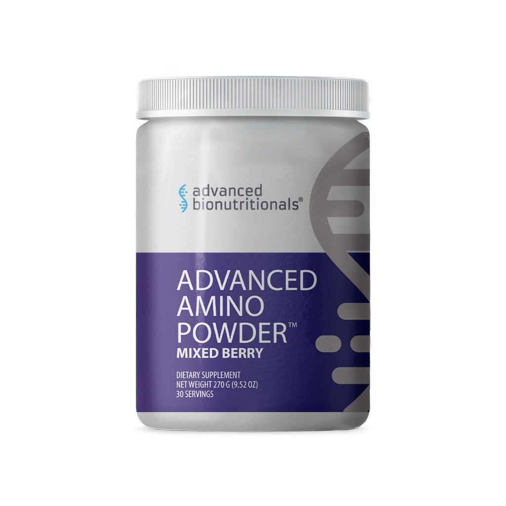 Avancerede Bionutritionals - Advanced Amino Powder, Amino Acid Supplement, Build Muscle, Post Workout Recovery, Energy, Non- GMO, Gluten Free, Dairy Free, Vegan (30 Servere)