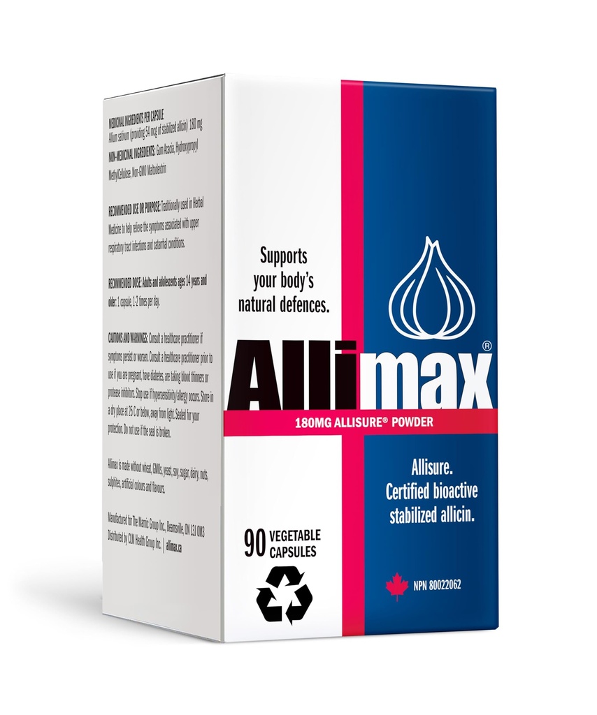 ALLIMAX 180 mg 90 kapsler. Allicin hvidløg supplement til støtte din krop immunfunktion. Indeholder stabiliseret og Potent Bioactive Allicin, Extracted from Clean & Sustainable Spanish Grown Hvidløg.