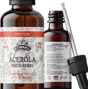 Acerola Tincture (C-vitamin), Organic Acerola Extract (Malpighia Glabra) Tørret berry til blod, hjerte, arterier, non-GMO i Cold- presset økologisk vegetabilsk glycerin, Florida urter kosttilskud